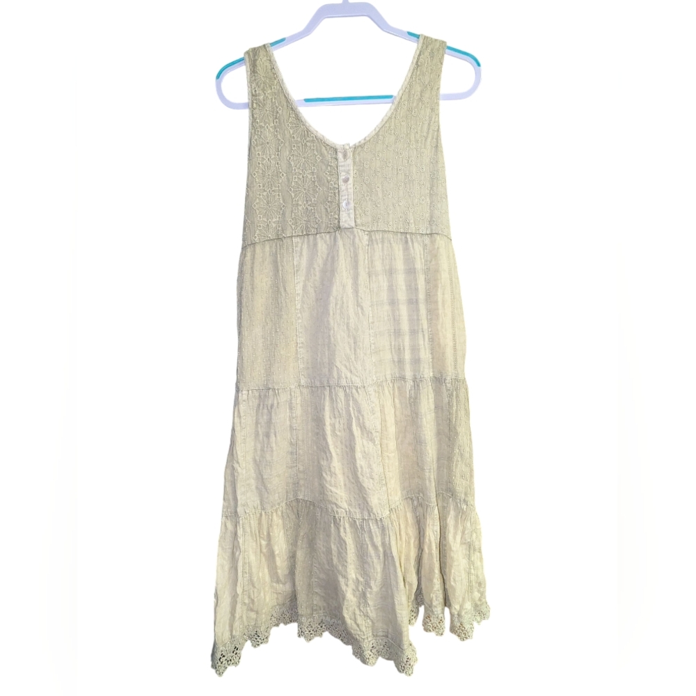 Young Threads Sage Mixed Fabric Patchwork Eyelet … - image 3